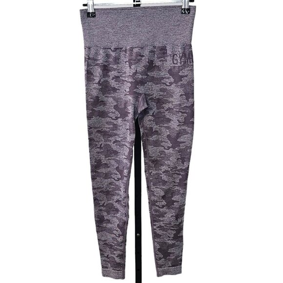 Gymshark Womens Adapt Camo Seamless Leggings Size Small  Purple Scrunch - Picture 1 of 8